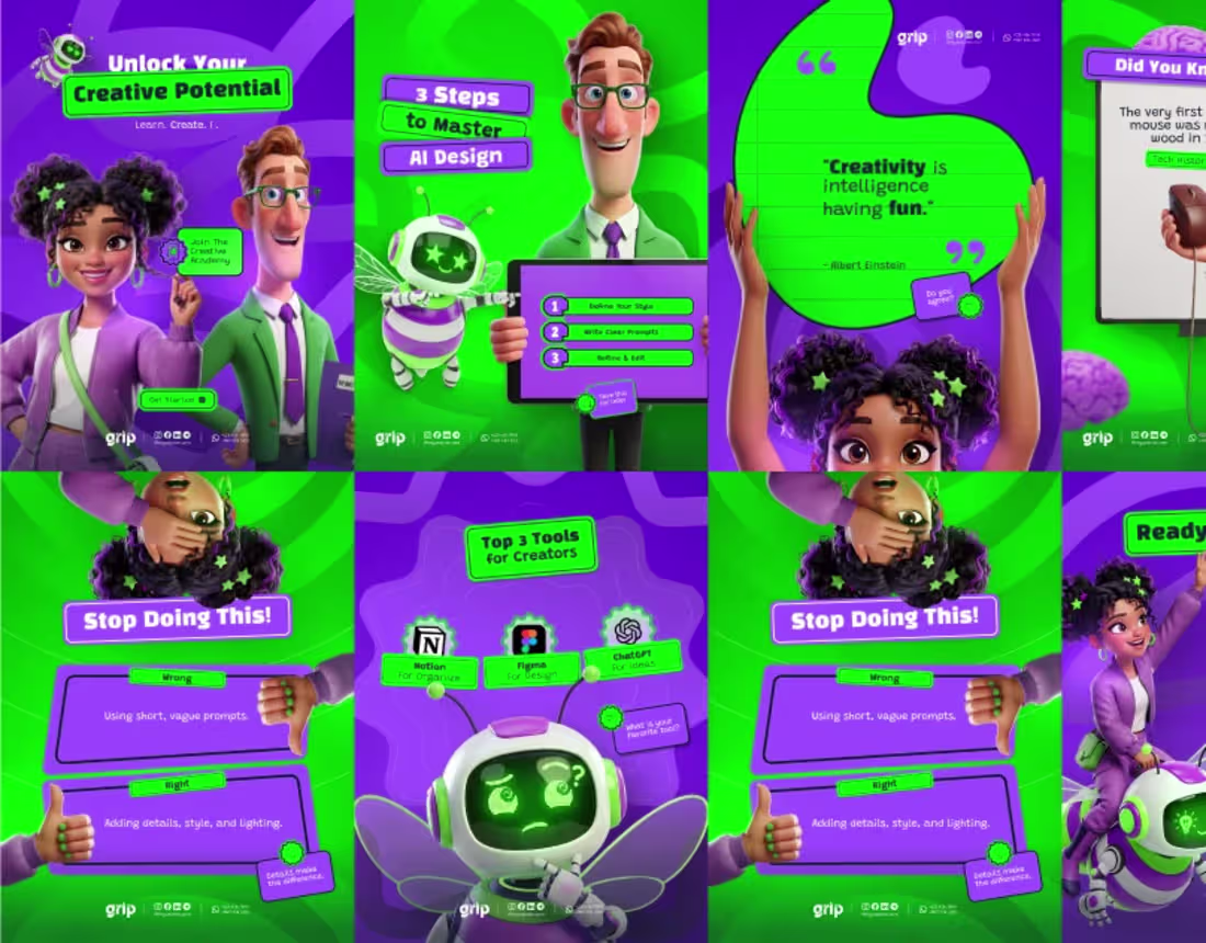 Cover image for ToonTutor: 3D Educational Social Media KitCanva + Figma