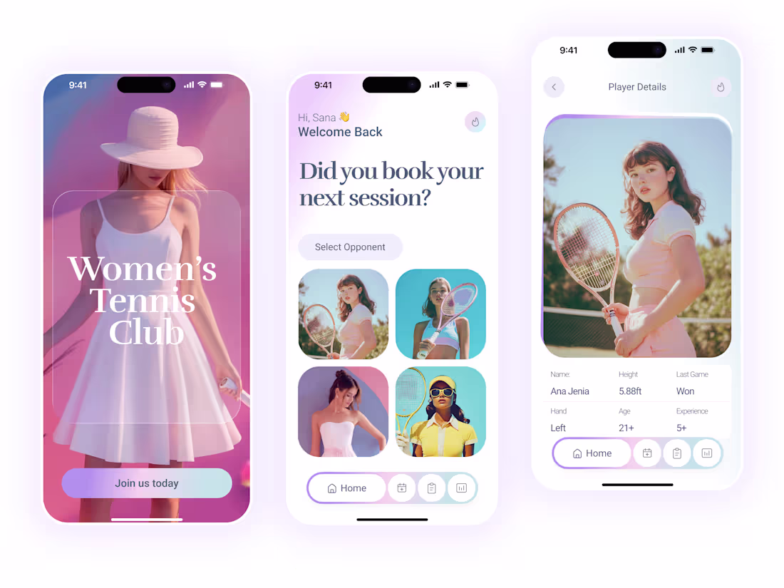 Cover image for Women's Tennis Club, Mobile App