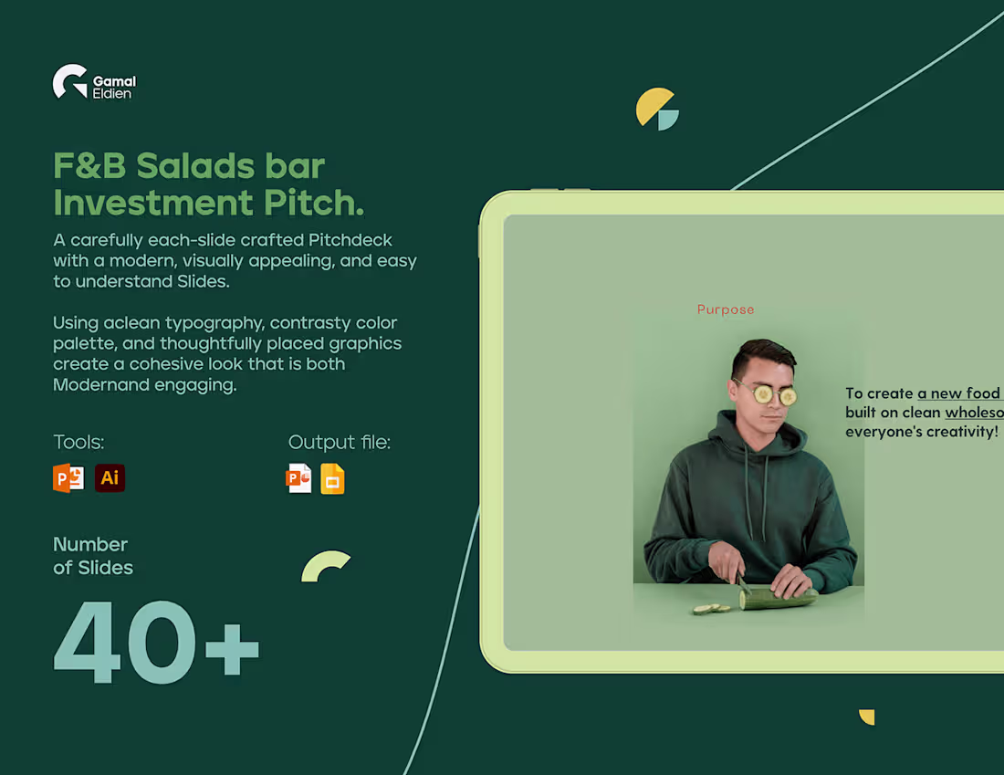 Cover image for F&B Salads bar Investment Pitch deck | Powerpoint