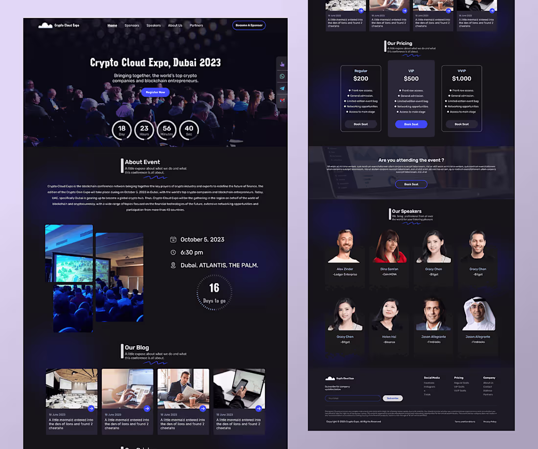 Cover image for Crypto Event Landing page :: Behance