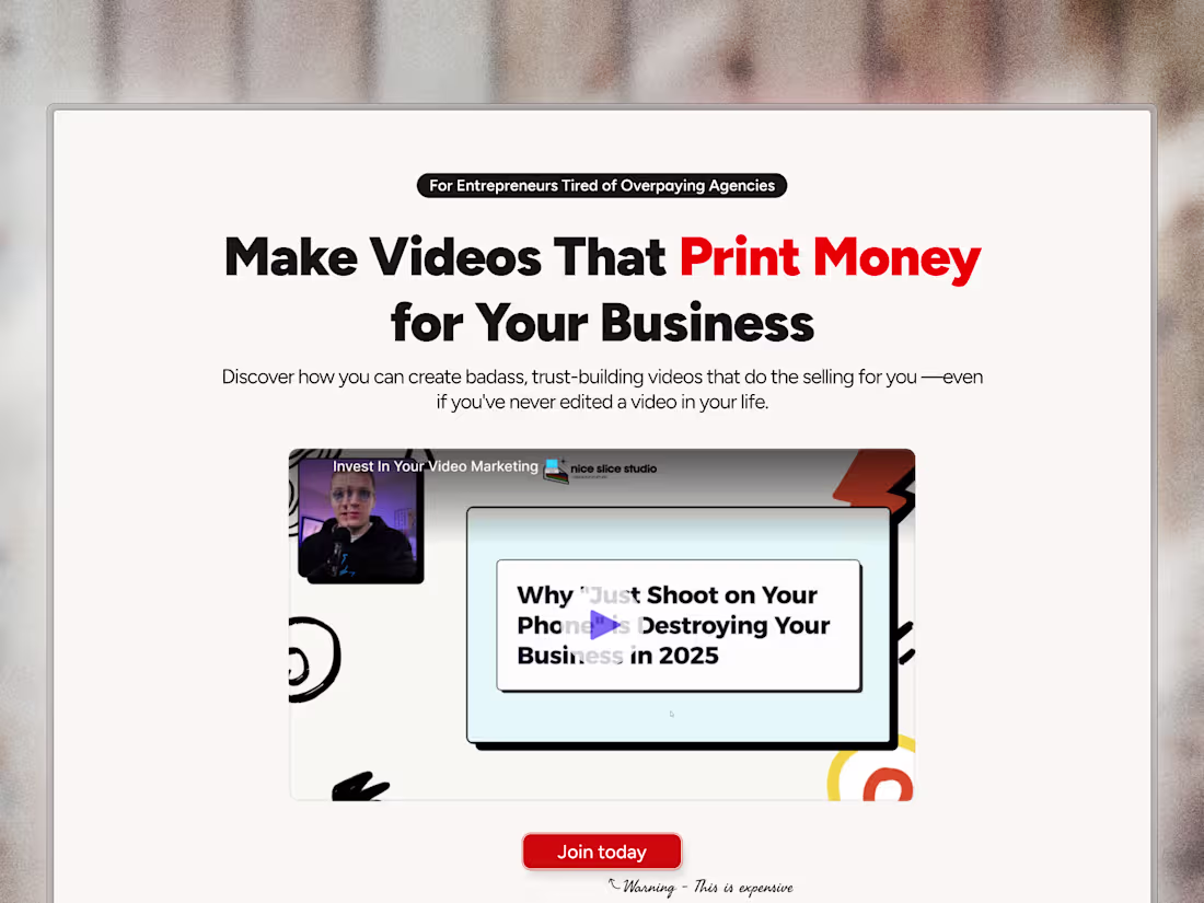 Cover image for Nice Slice Studio | High-Converting Landing Page 