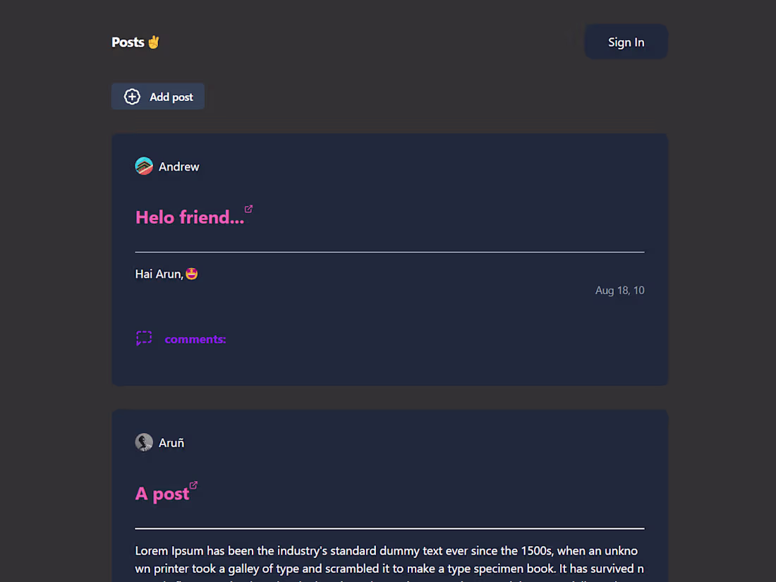 Cover image for Posts