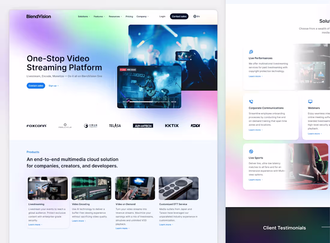 Cover image for BlendVision website | All-in-one Video Streaming Solution