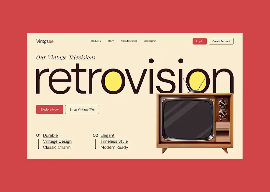 Cover image for Vintage Product Landing Page Hero