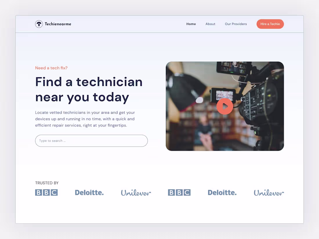 Cover image for Techienearme – Find Vetted Technicians (WordPress + Figma Build)