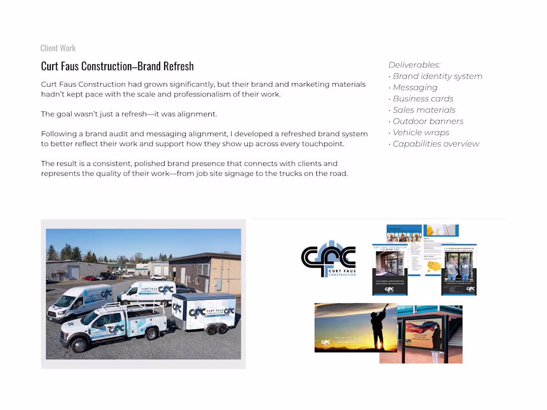 Cover image for Curt Faus Construction - Brand Refresh