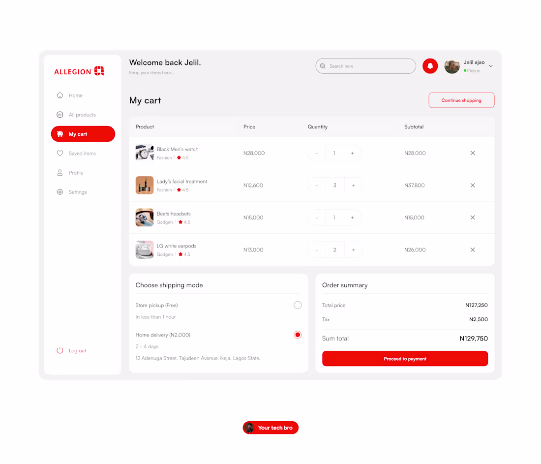 Cover image for E-Commerce cart page ui screen