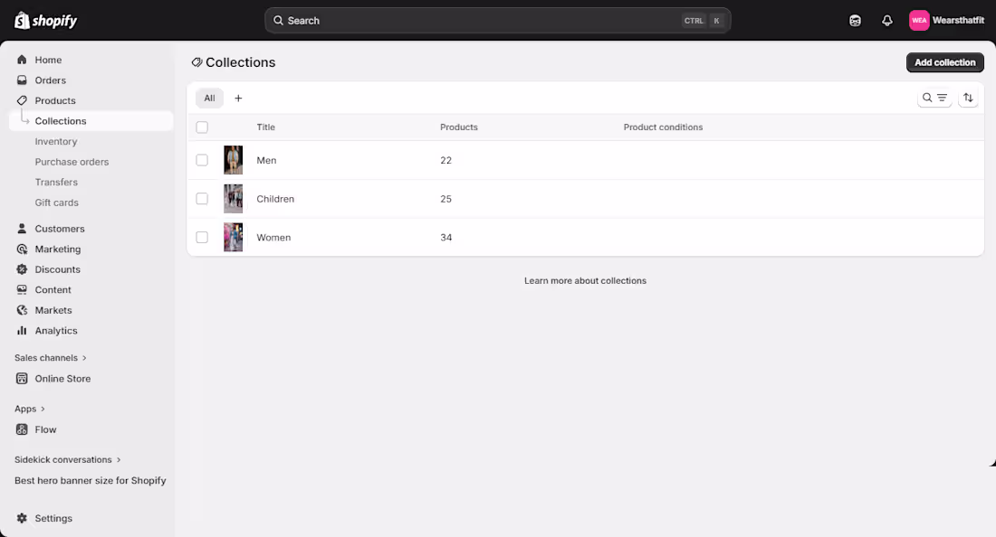 Cover image for Shopify Collection Section