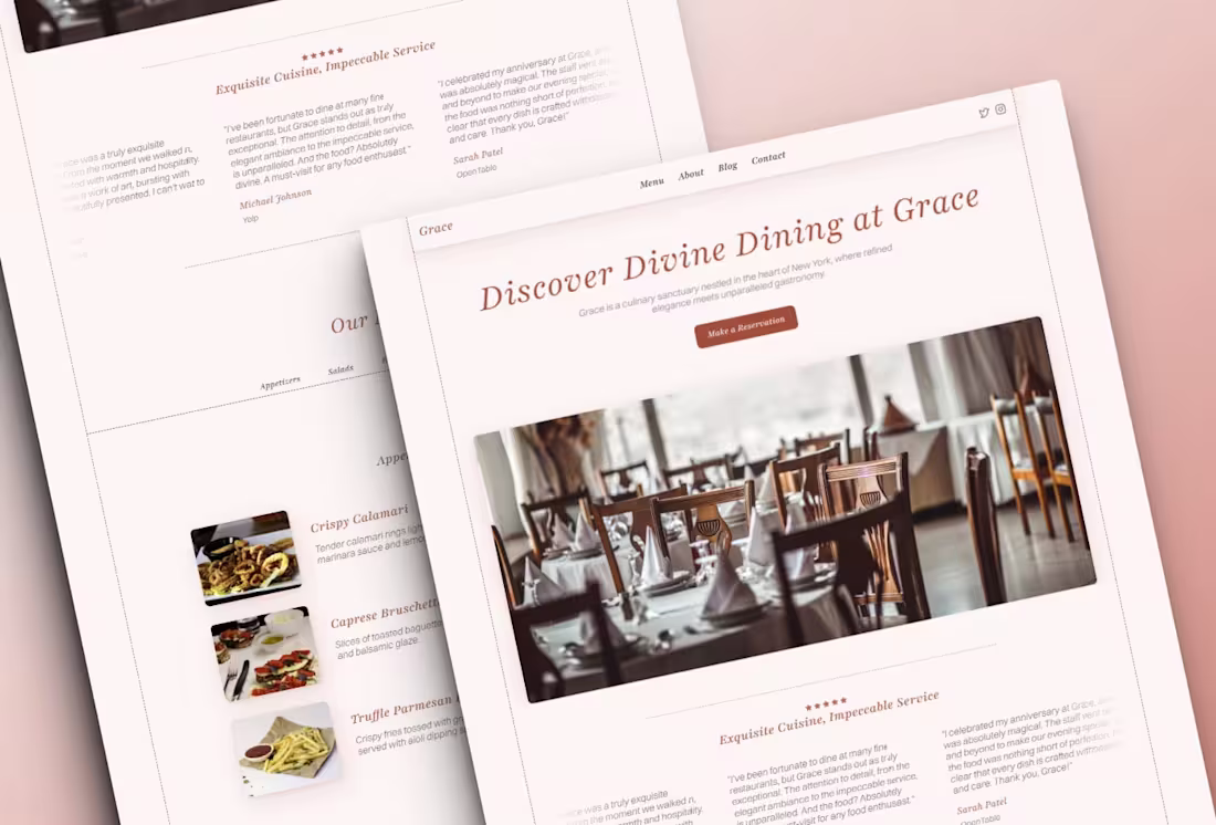 Cover image for Grace - Restaurant Website