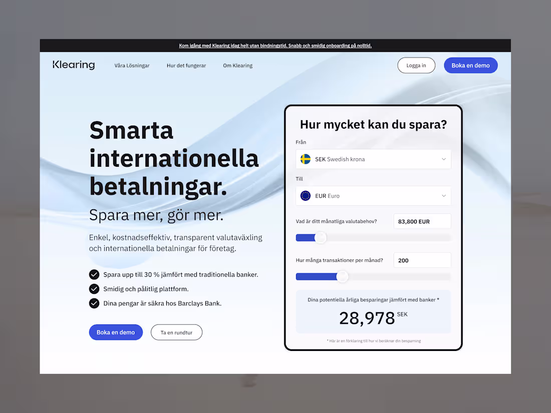 Cover image for Framer Website Development for Klearing