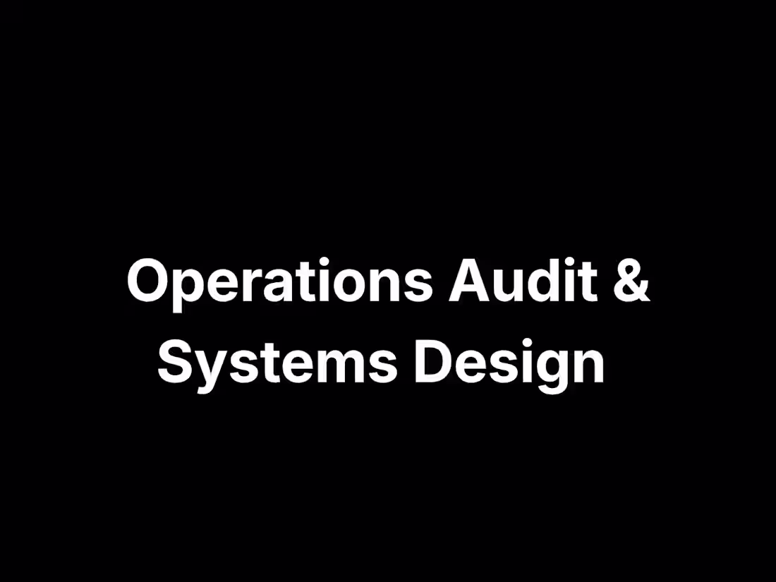 Cover image for Operations Audit & Systems Design
