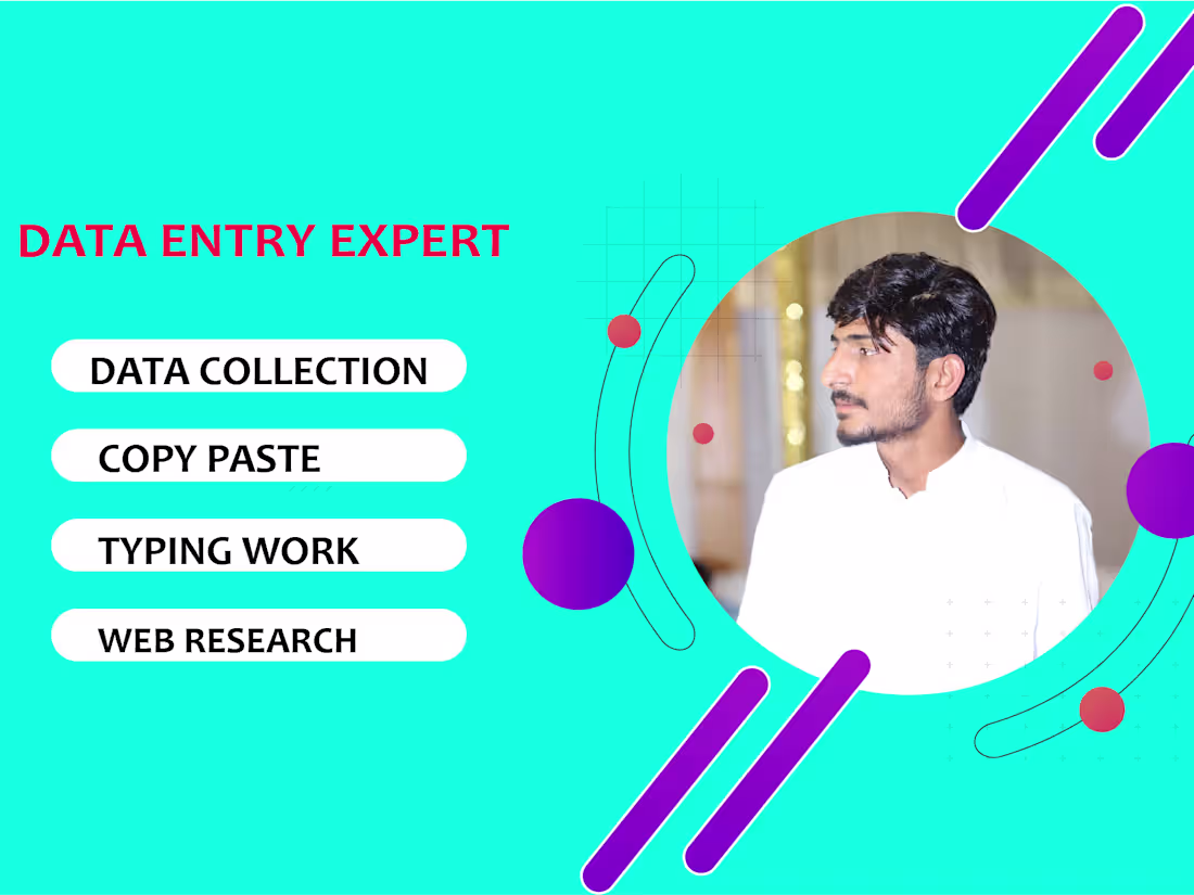 Cover image for Data entry, Web Research and typing work