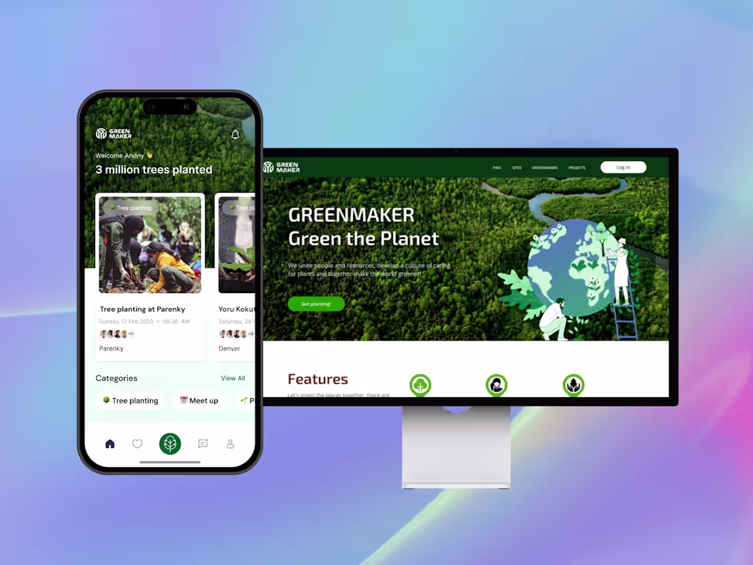 Cover image for Greenmaker Tree Planting and Conservation App 