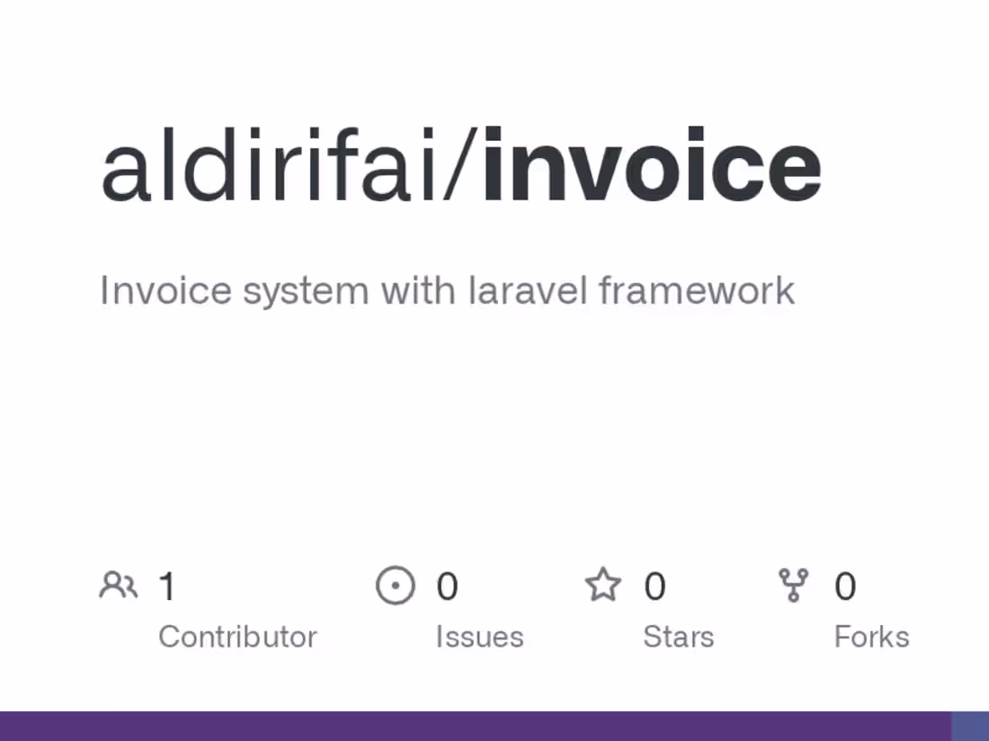 Cover image for GitHub - aldirifai/invoice: Invoice system with laravel framewo…