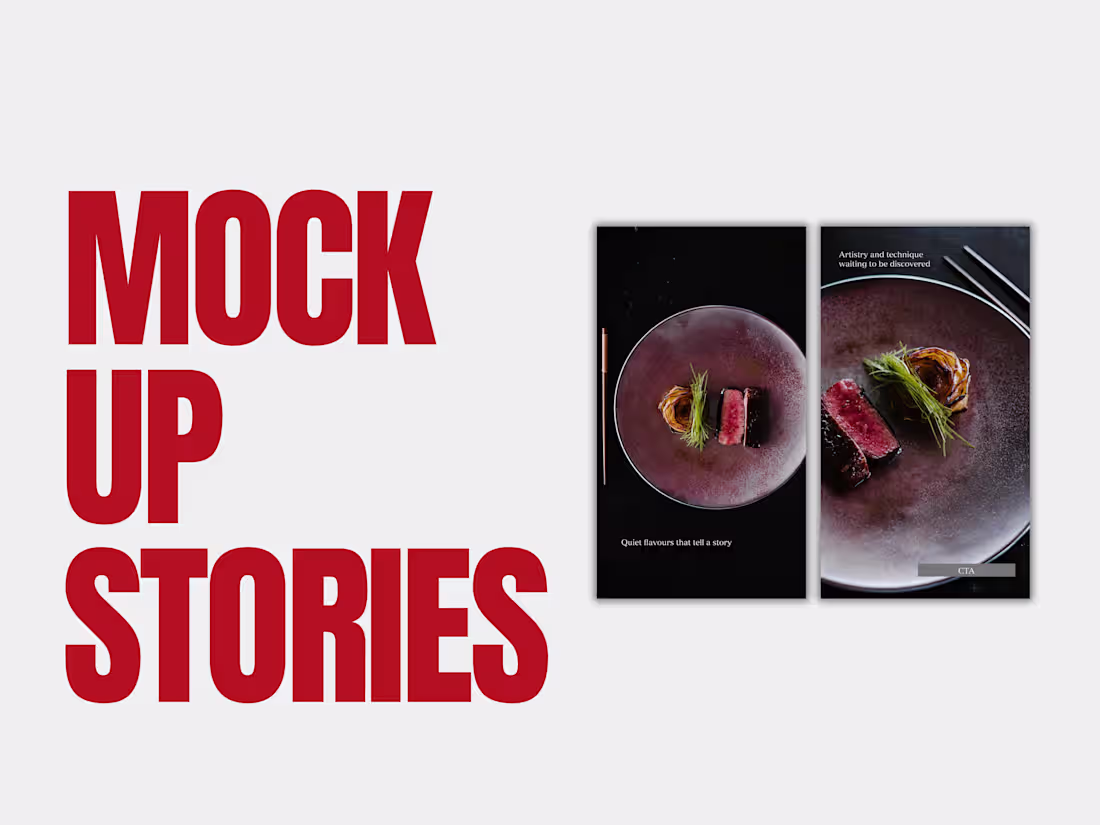 Cover image for A mockup Instagram Story set for a fine dining brand, showca...
