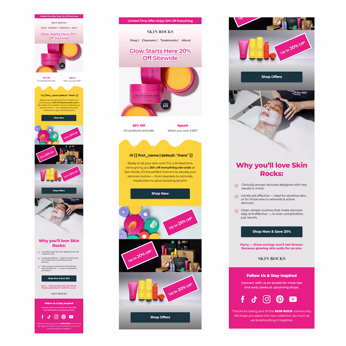 Cover image for Figma email design for SKIN ROCK brand