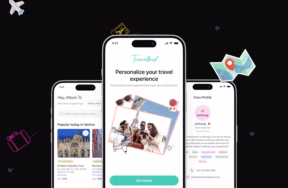 Cover image for Travelbud - Personalized social travelling mobile app