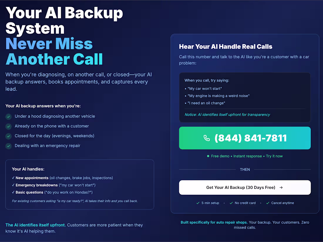 Cover image for Built a side project: InstantCallAI (https://instantcallai.c...
