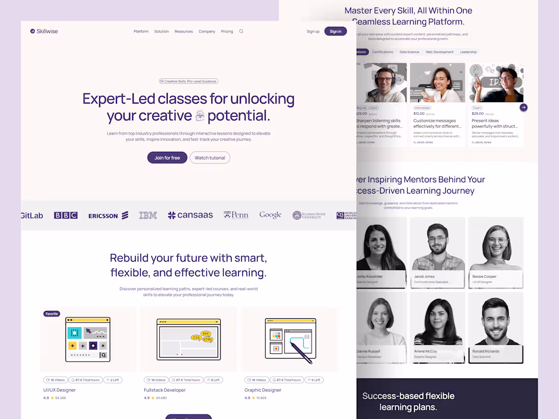 Cover image for Skillwise - E-Learning Landing Page