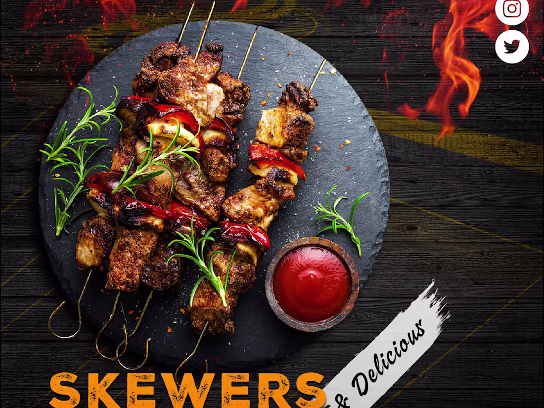 Cover image for Grilled skewers Social Media Design