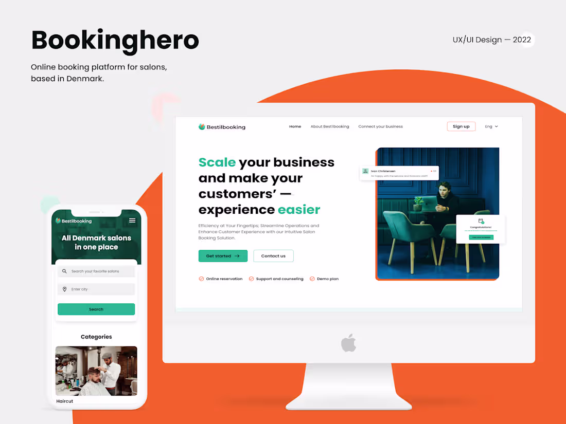 Cover image for Salons Booking Platform - UX UI Design