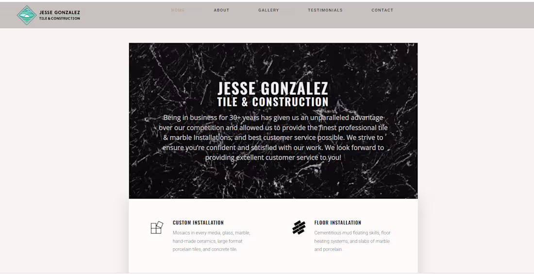 Cover image for Luxury Tile Contractor Website Redesign