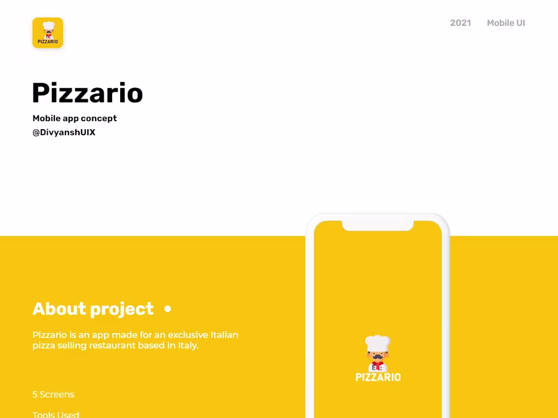 Cover image for Pizzario (Pizza app concept)