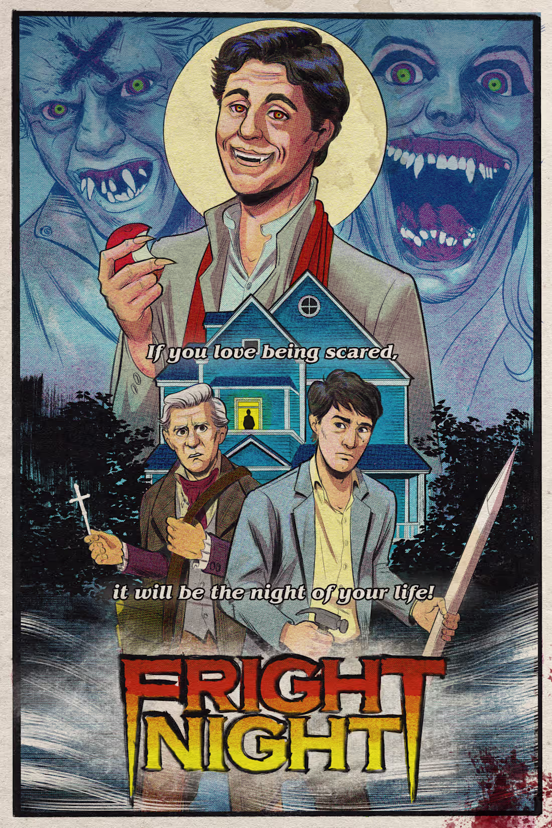 Cover image for Fright night comic retro poster