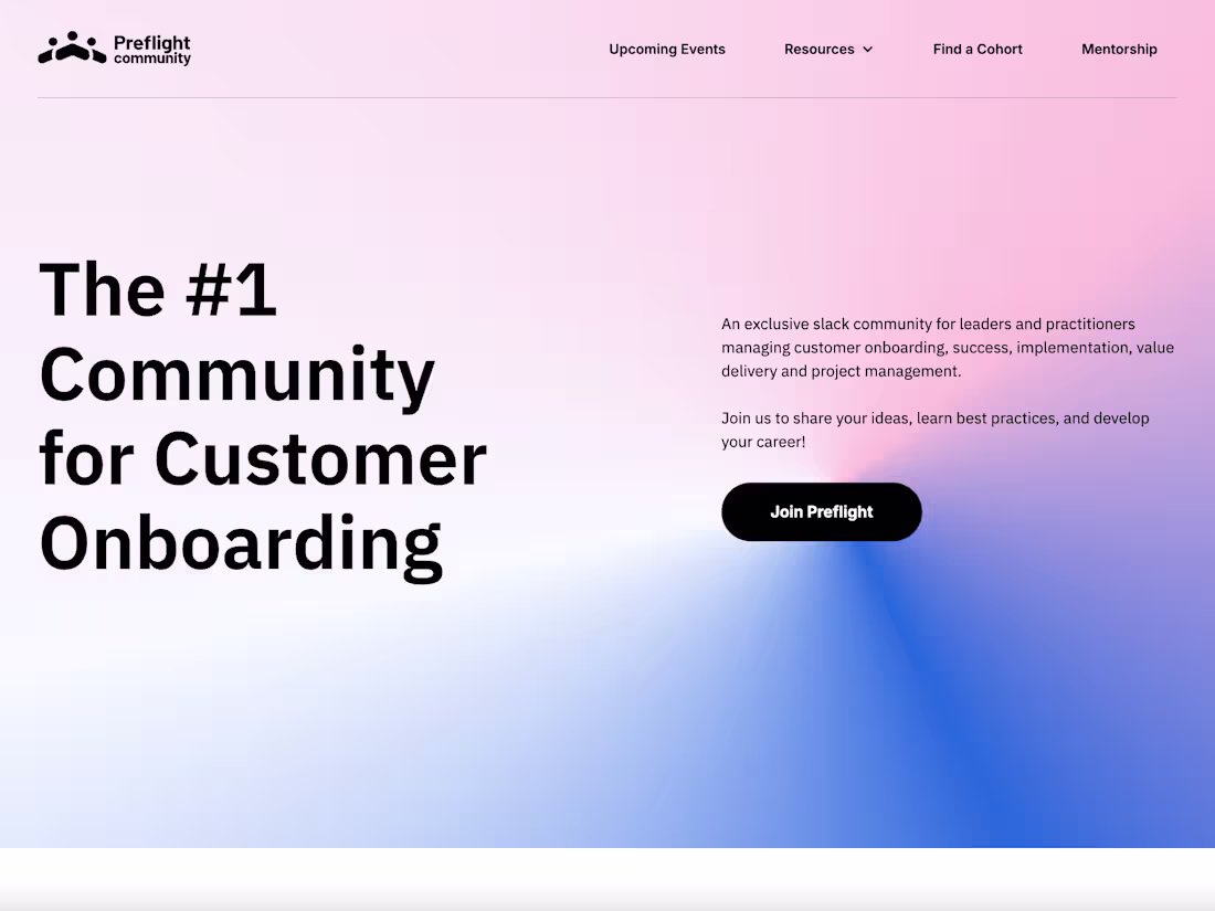 Cover image for Preflight | Customer Onboarding, Implementation & CS Community