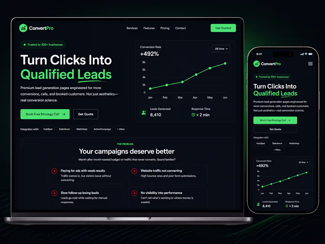 Cover image for Premium Lead Generation Landing Page Project