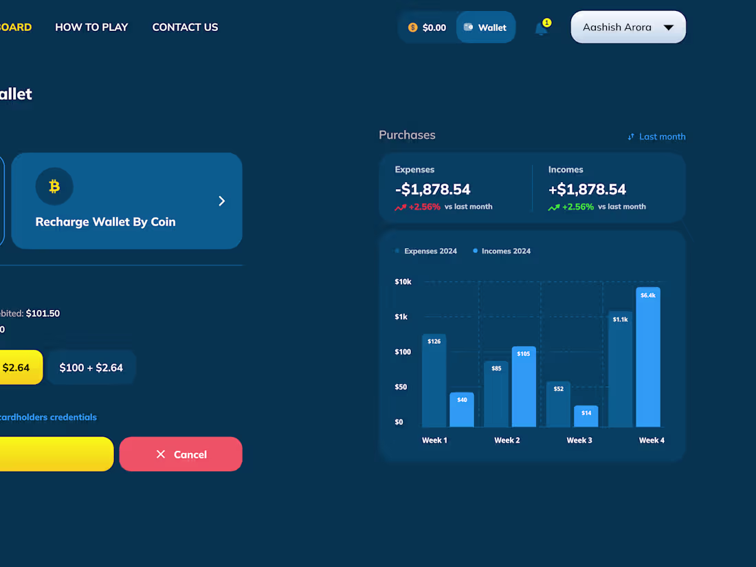 Cover image for This is the dashboard screen of a betting platform. Let me k...