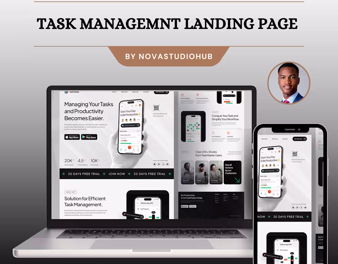 Cover image for Task Management Website Landing Page