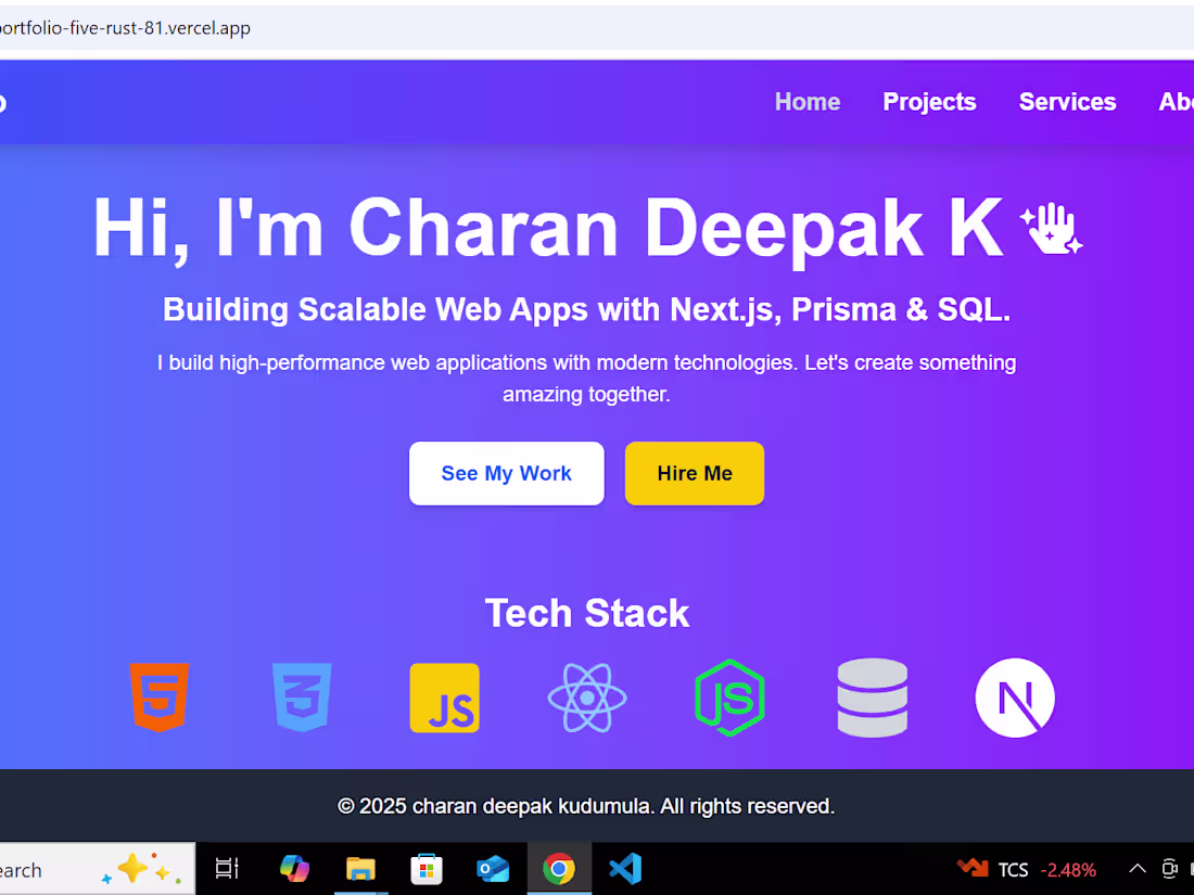 Cover image for I will build a full-stack web app using Next.js, Prisma & SQL