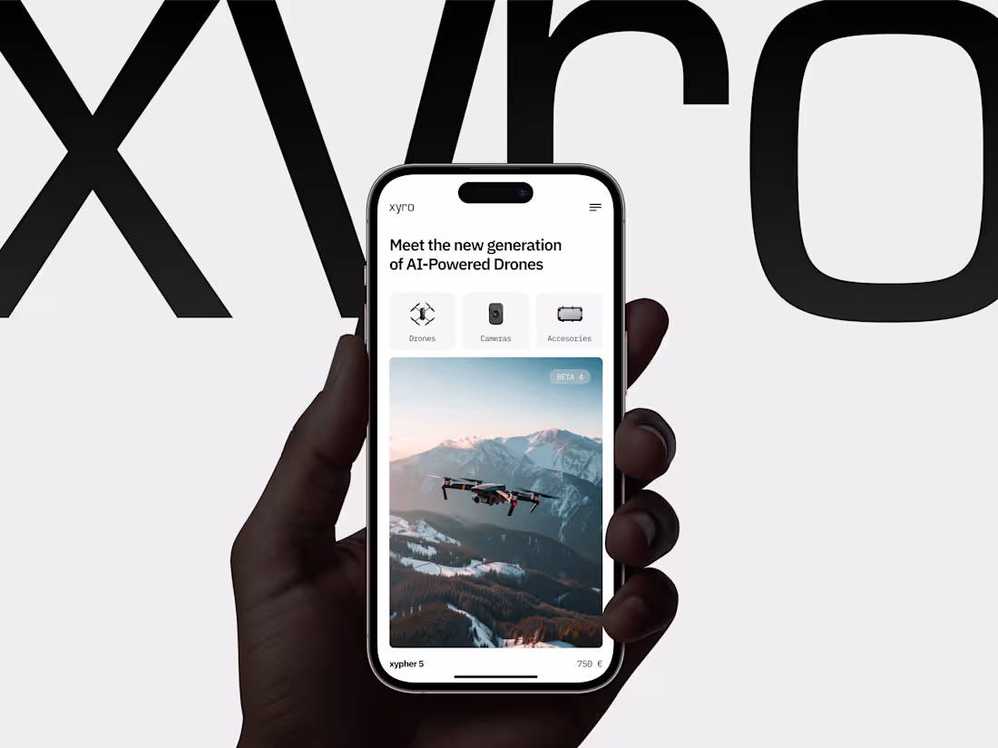 Cover image for Mobile & Web UX/UI Design — XYRO AI-Powered Drones