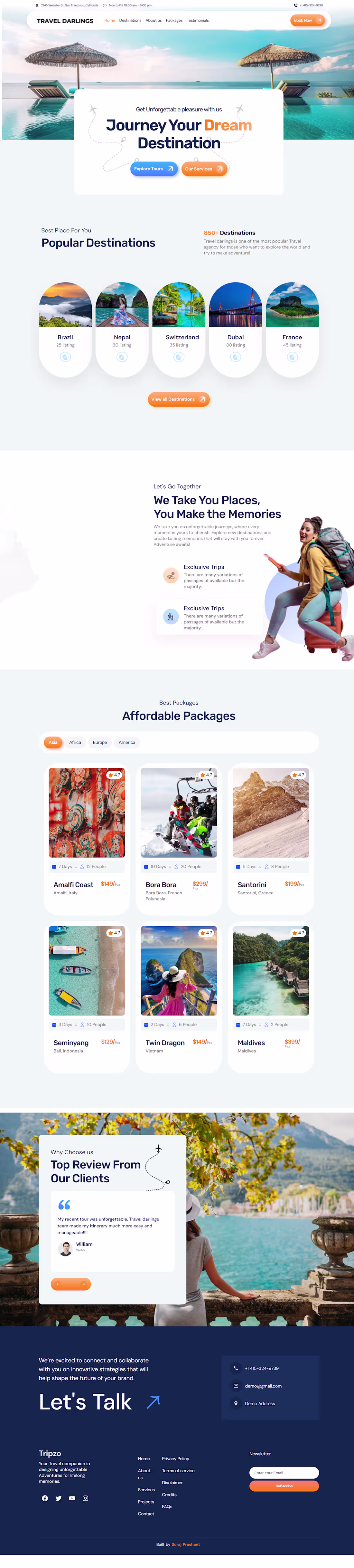 Cover image for Travel Agency Landing Page