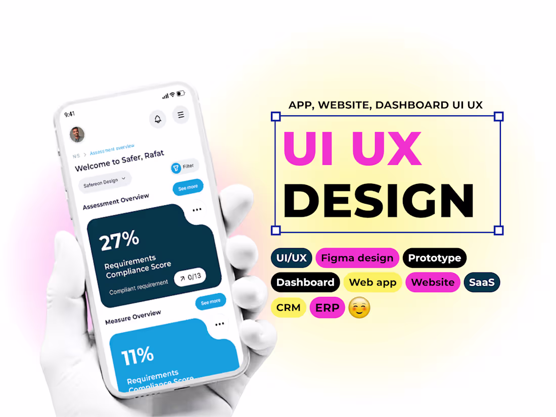 Cover image for Mobile App UI UX design MVP, Dashboard, Prototype 
