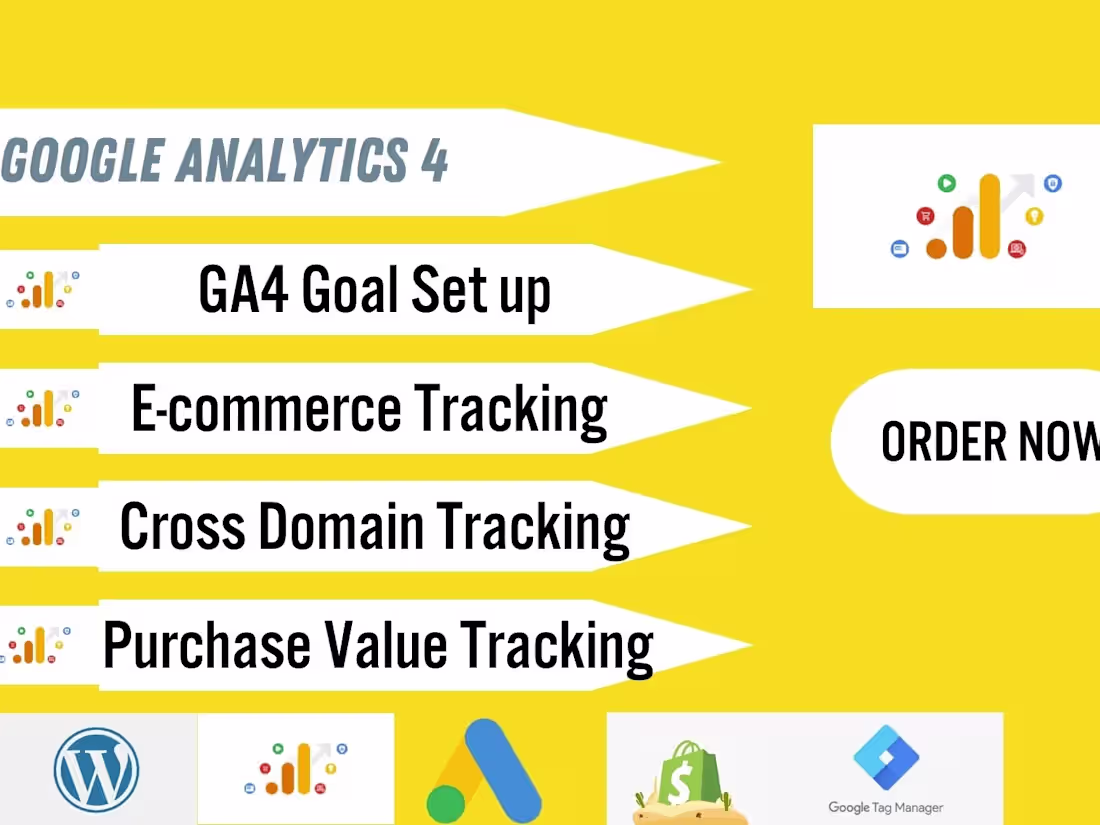 Cover image for I will fix or setup google analytics 4, ga4 e-commerce tracking
