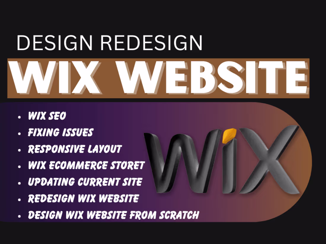 Cover image for design wix redesign a wix website design or wix online store
