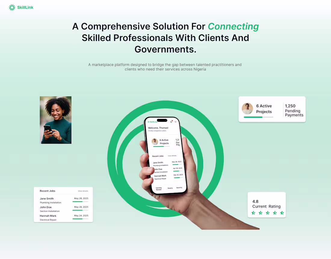 Cover image for SkillLink — Job Marketplace UI/UX Case Study