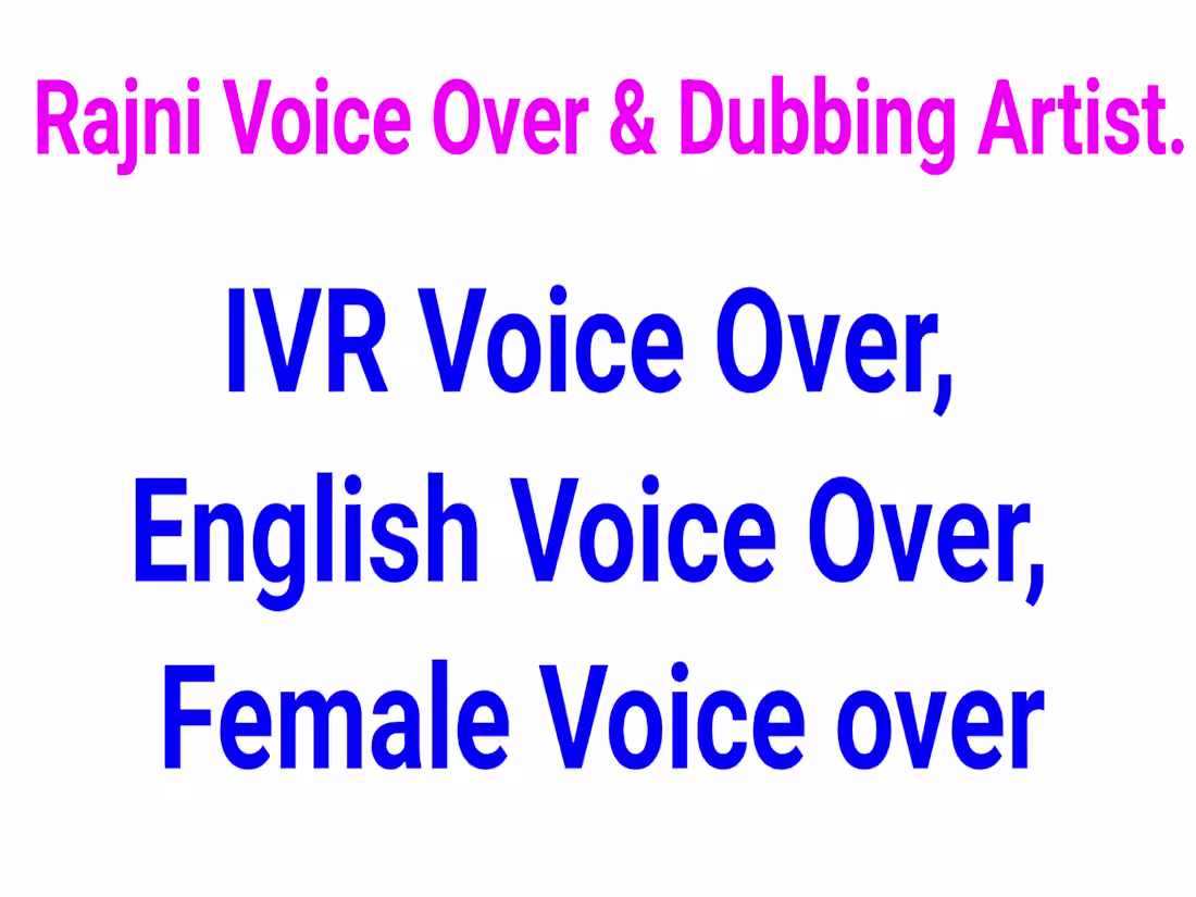 Cover image for IVR Voice Over | Female