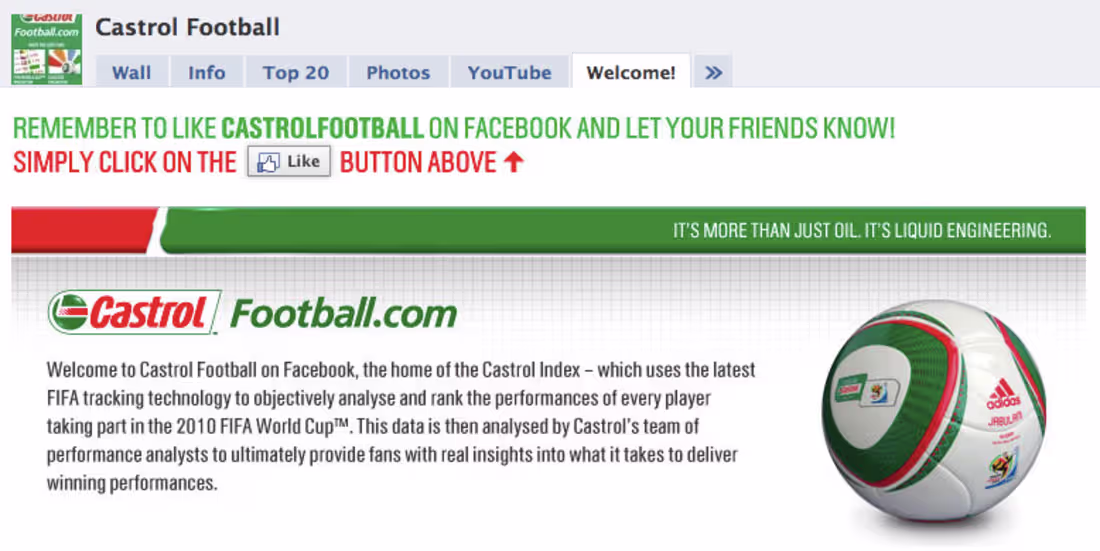 Cover image for FIFA World Cup Website for Castrol