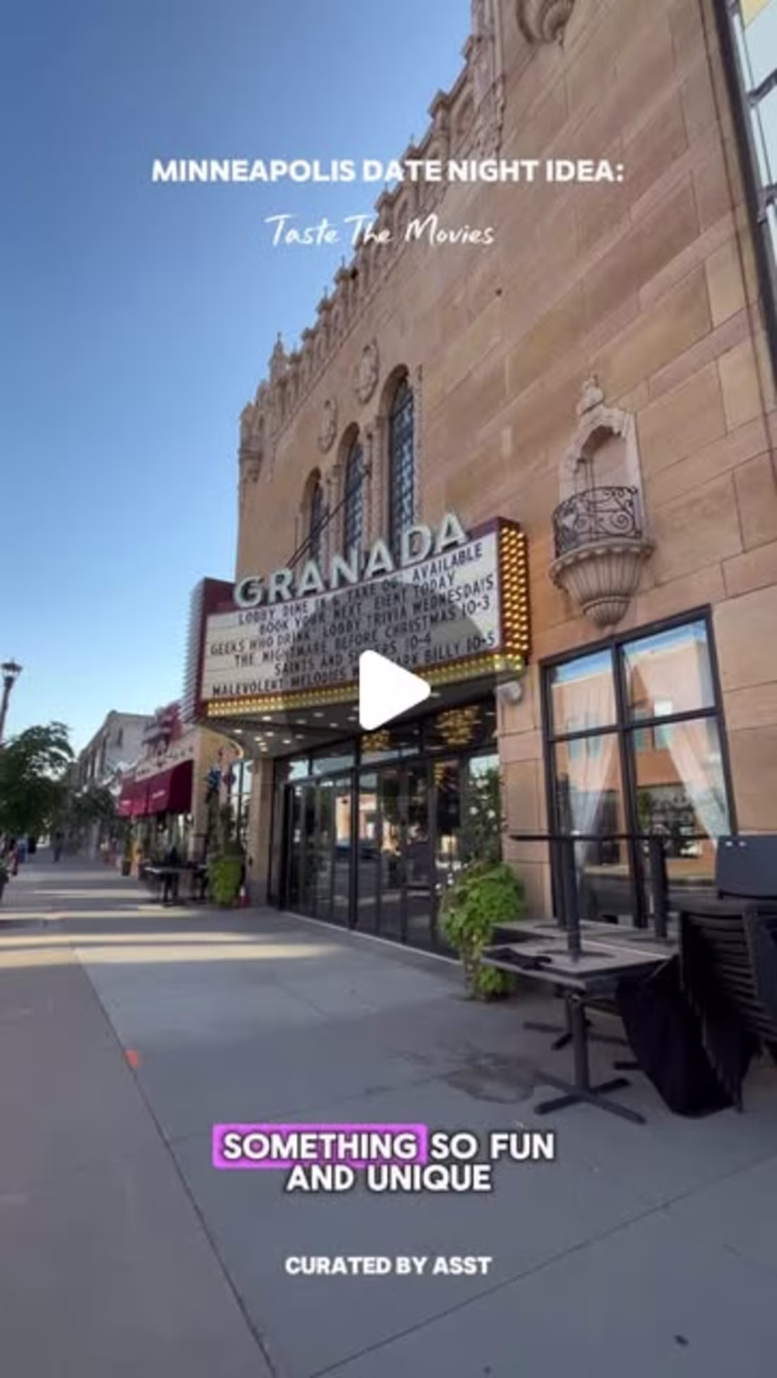 Cover image for Dinner and Movie Experience at The Granada Theater Collaboration