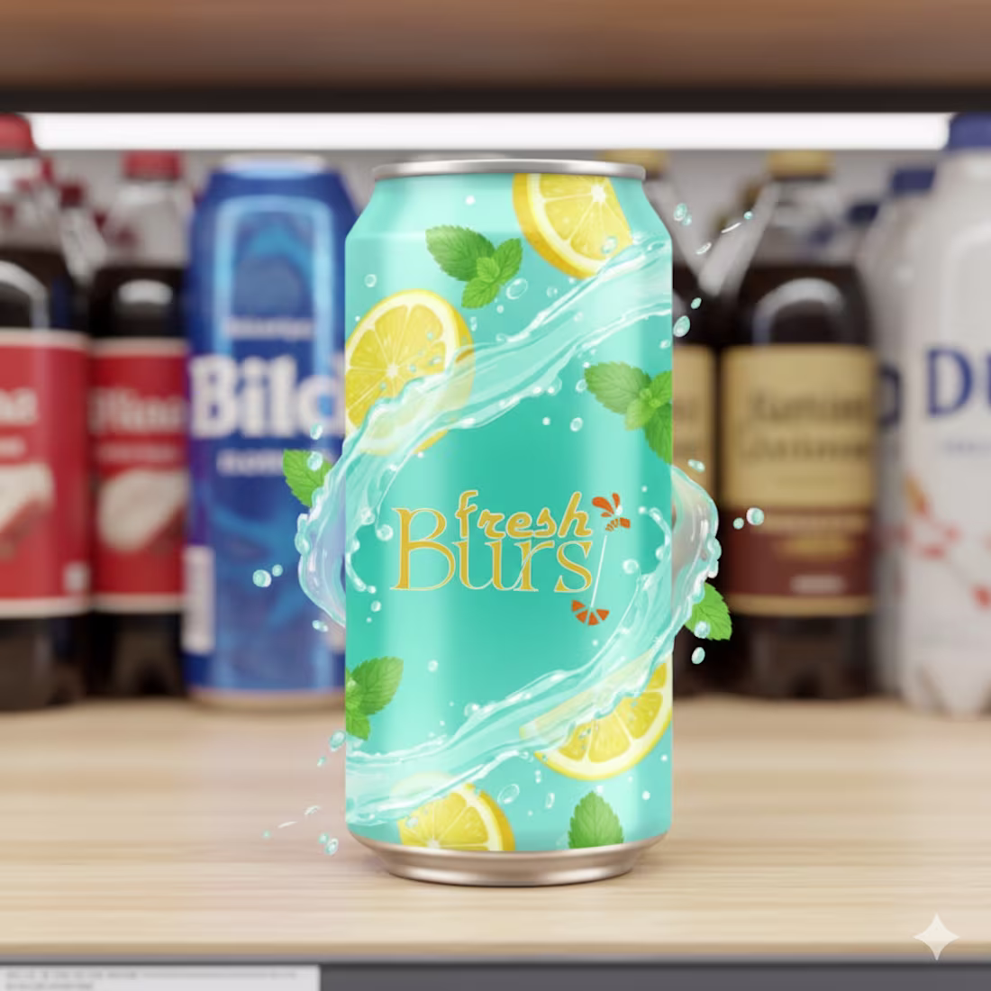 Cover image for “Design sleek and vibrant juice cans for Blueberry, Lemon, a...