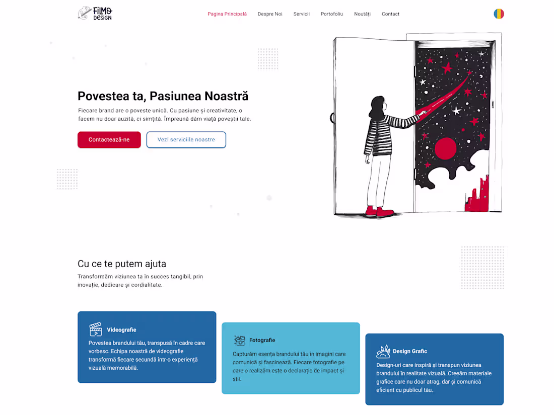 Cover image for "Filmo Design" - Business website - Design and development