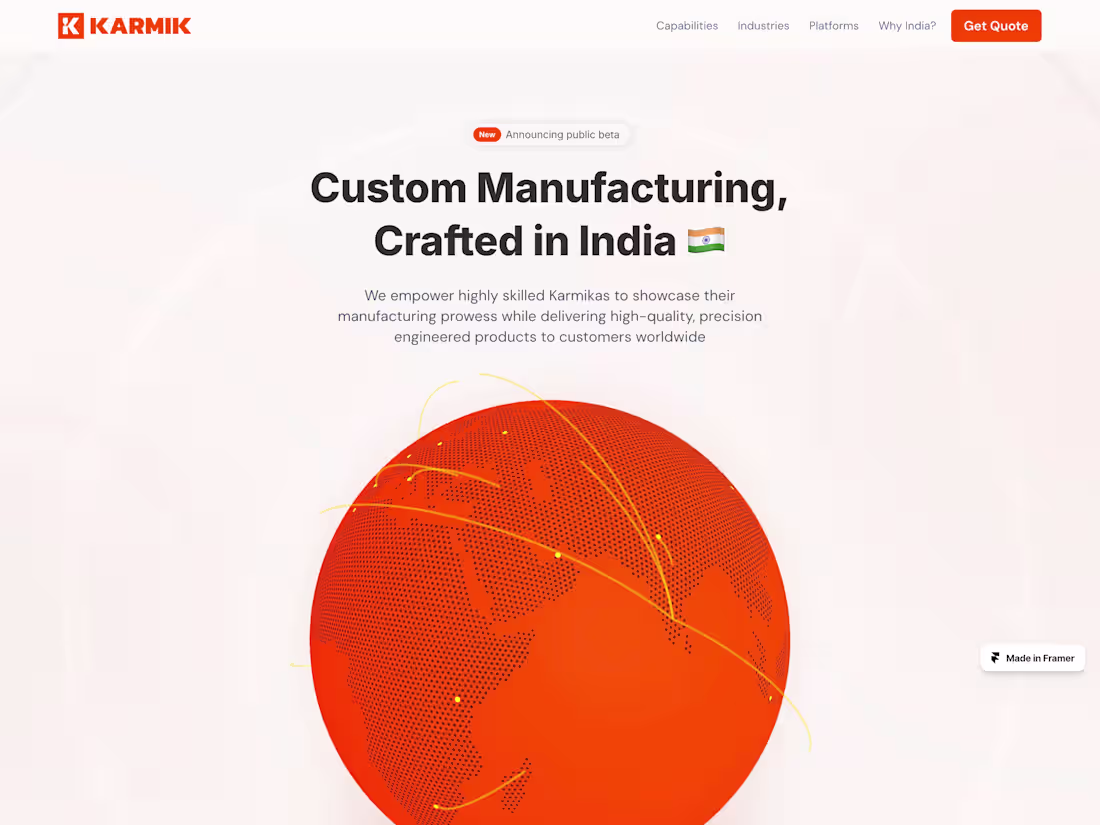 Cover image for Karmik.ai - Saas Manufacturing Website