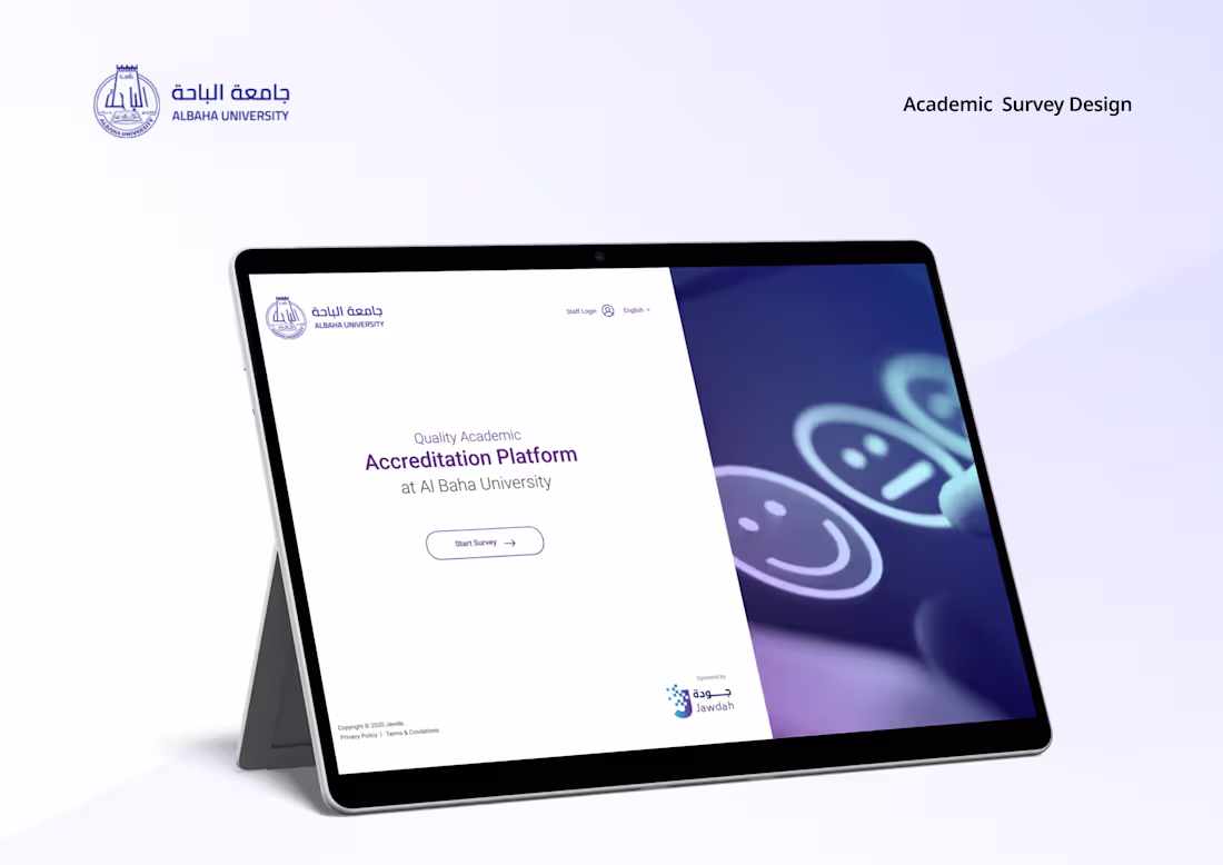 Cover image for Academic Survey Platform Design for Al-Baha University