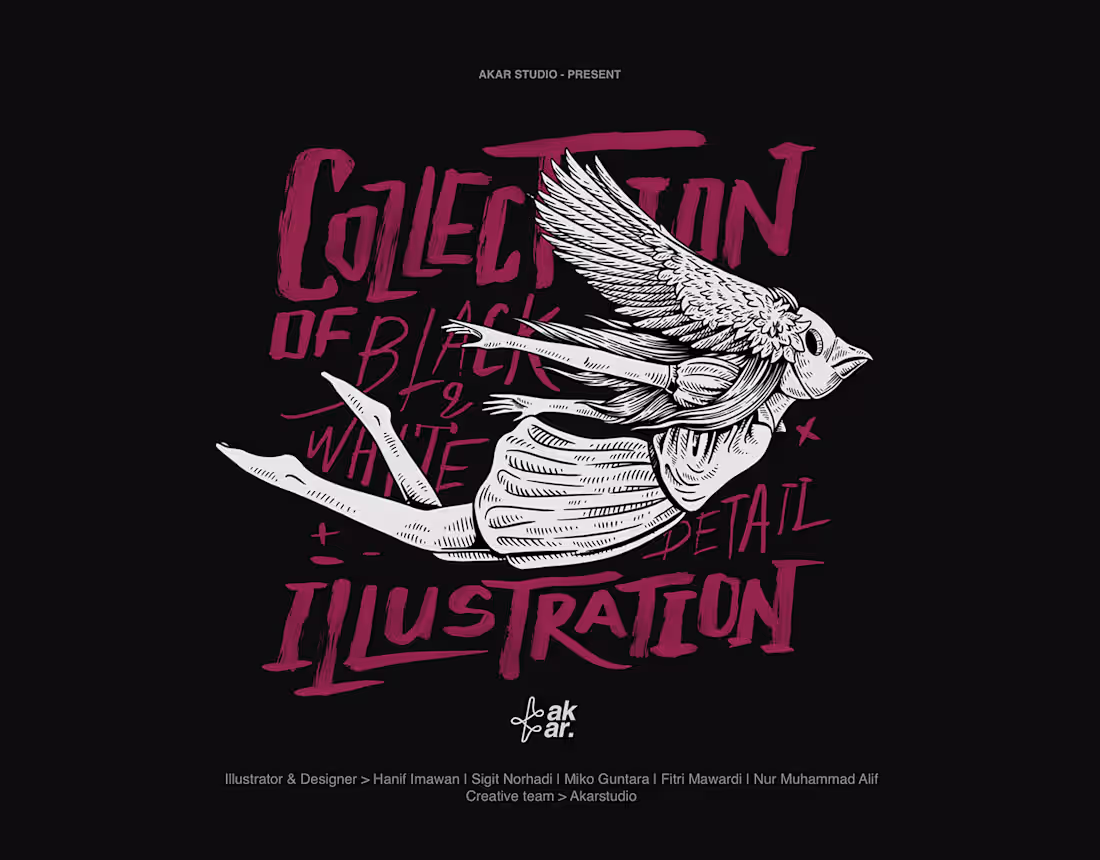 Cover image for Akar Collection - Black and White Illustration