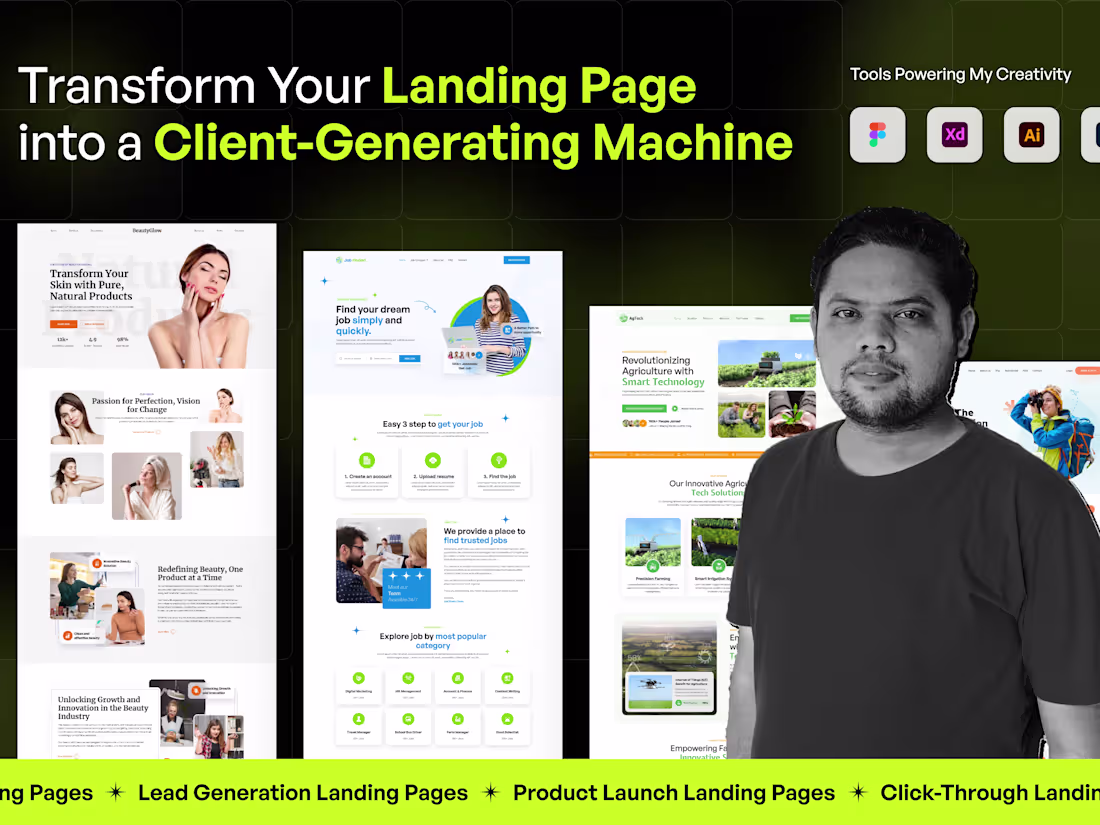Cover image for Landing Page Or Website Design UI/UX