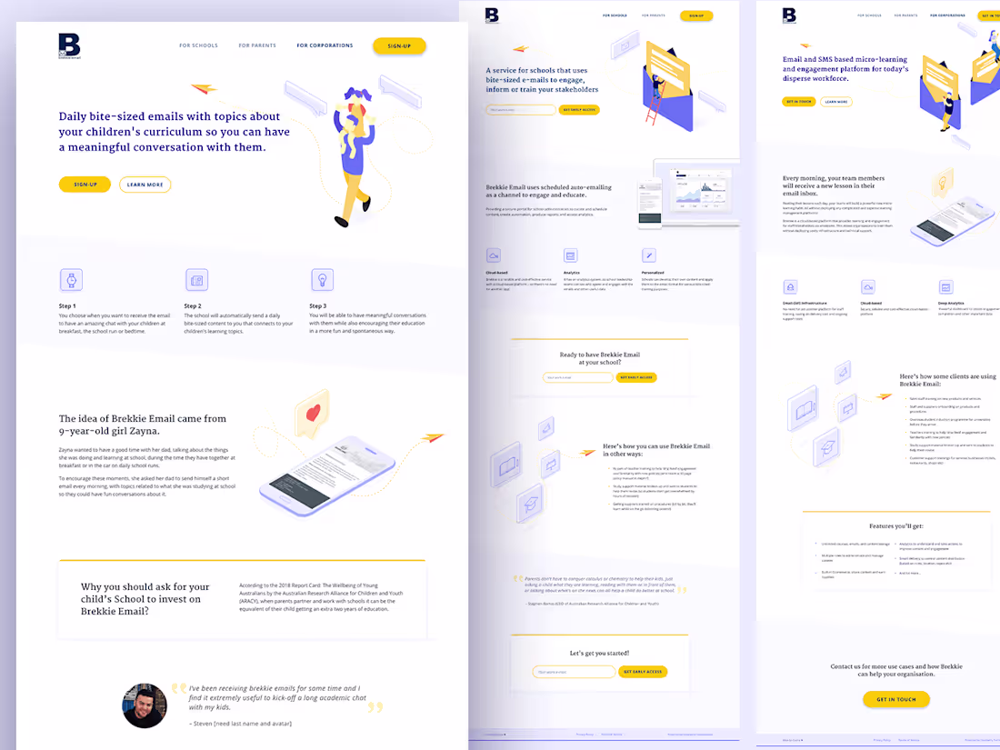 Cover image for Landing pages for micro-learning startup