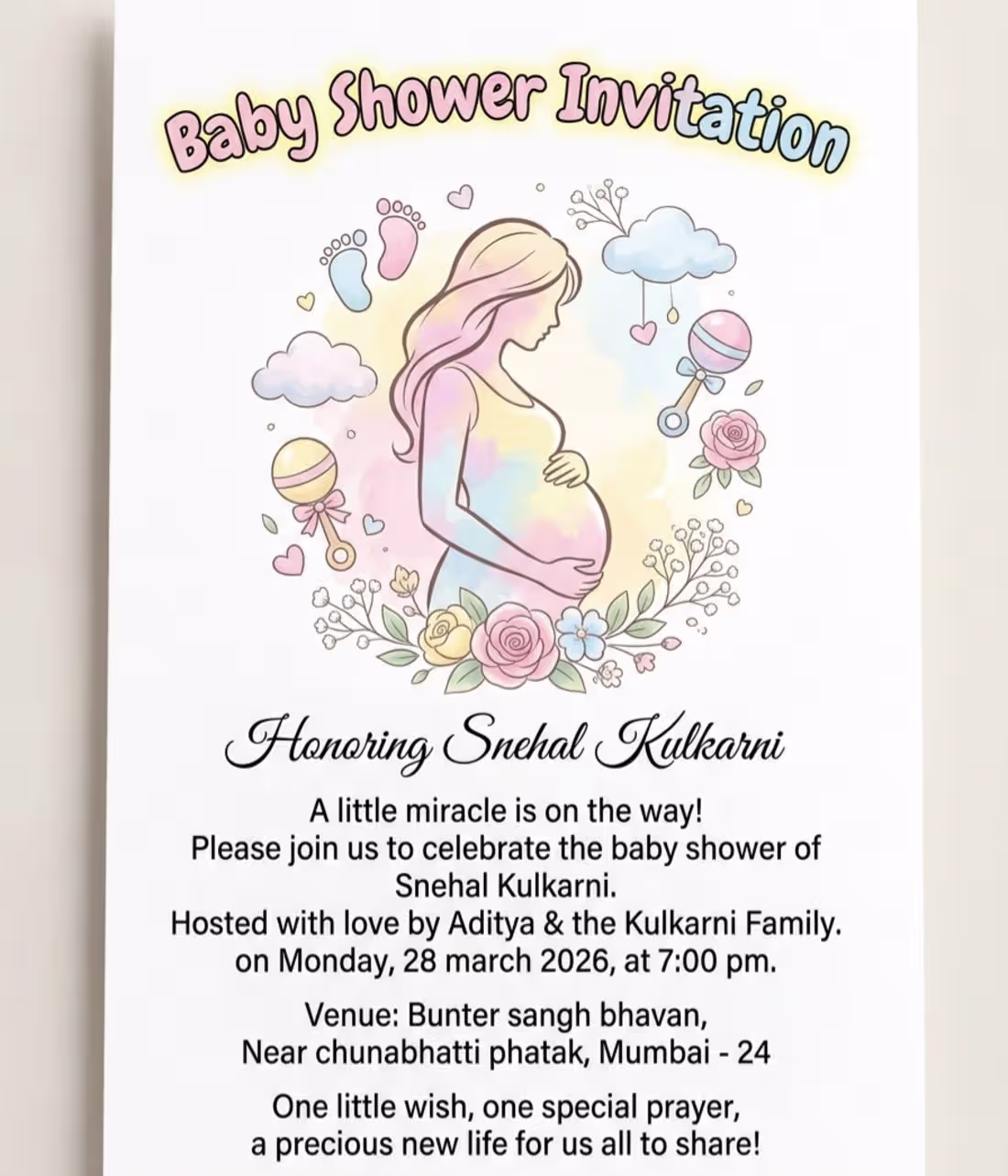 Cover image for Customized baby shower invitation card
No